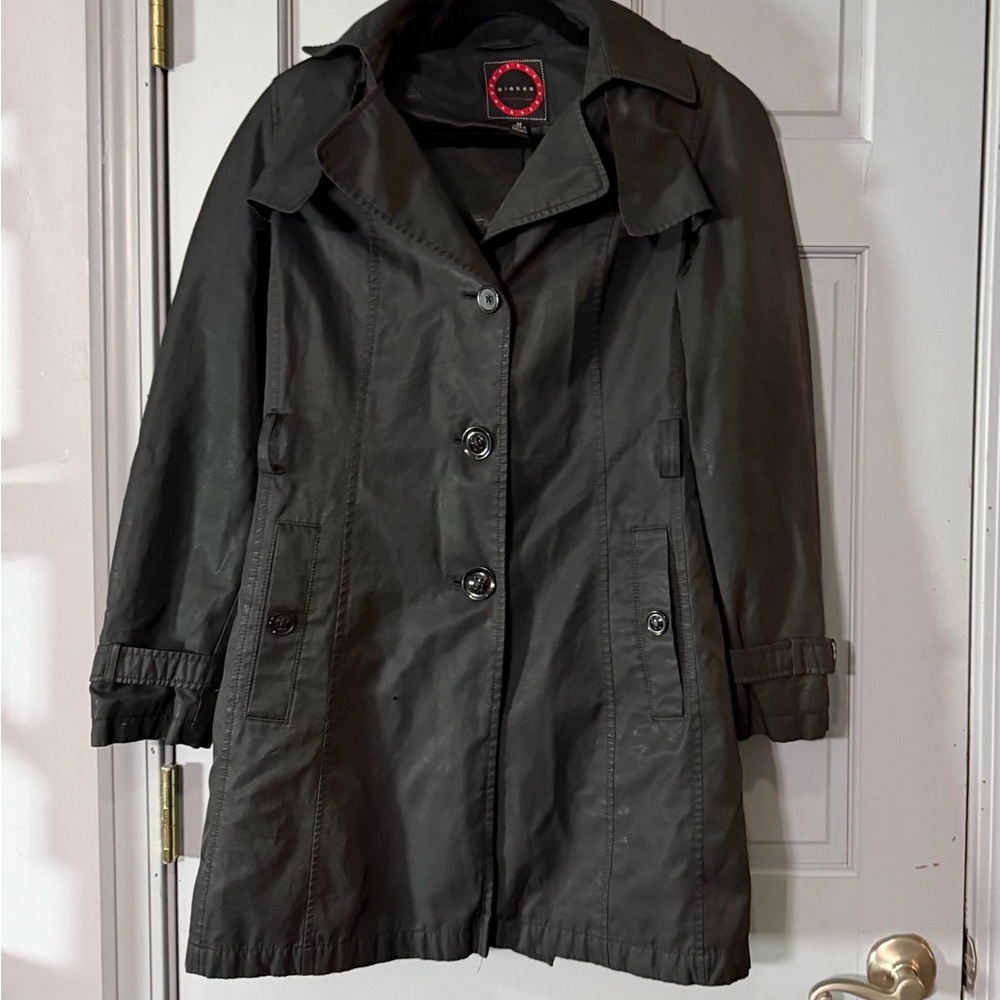 Giaoca Gallery NYC Black Hooded Trench Coat Women’s M Lightweight Jacket